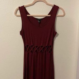 Long burgundy maxi dress